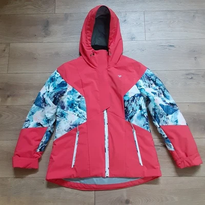 Obermeyer Mujer 12 Esquí Serendipia Chaqueta Capucha Abstracto Corel Rojo Termore Foto 1 de 4