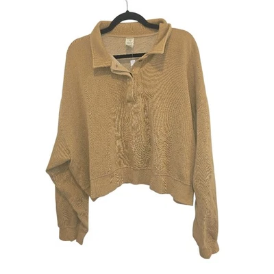 РОЗОВЫЙ Victoria's Secret горчичный желтый толстовка размер Xxl, новый с ярлыками - Изображение 1 из 4