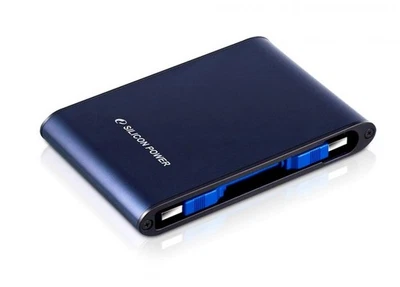 1TB Silicon Power Armor A80 Shockproof/Waterproof Portable HDD USB3.0 Blue - Image 1 of 4
