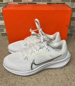 Nike Air Zoom Pegasus 40 Womens White Silver Sz 5.5 DV3854 101 Sneakers New - Picture 1 of 13