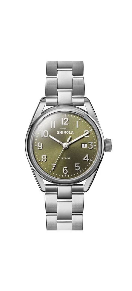 Shinola 20275530-sdt-015858481 The Derby 38 mm esfera verde nuevo en caja Foto 1 de 4