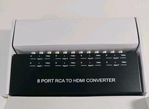 8 Port RCA to HDMI Converter 1080P/720P Composite CVBS AV Switch Black - Picture 1 of 5
