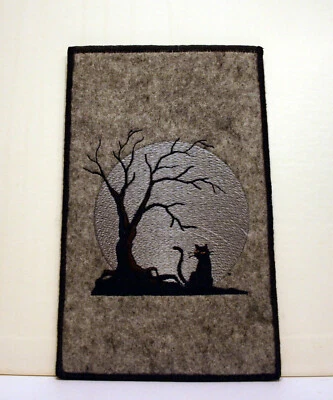 Handmade e-Book Reader Case Handy Tasche Hülle "Black Cat" Gothic Halloween - Bild 1 von 2