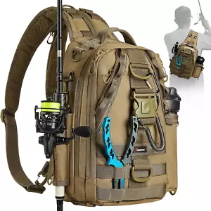 Angelgeräte Rucksack mit Ruten- & Ausrüstungshalter, leicht Outdoor wasserdicht - Bild 1 von 17