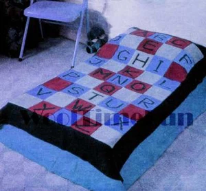 Knitting Pattern Baby Alphabet Bedspread/Blanket/Throw. Easy Make. - Picture 1 of 1