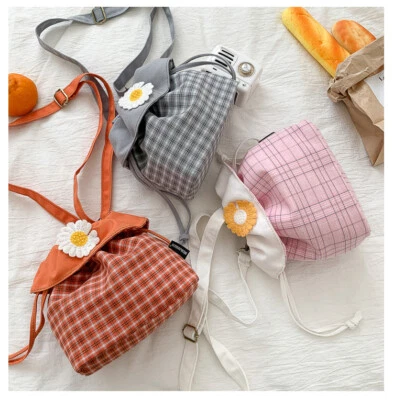 Korean Style Girls Small Flower Shoulder Bag Light Bag Cute Lines Fashion Womens - Image 1 of 4