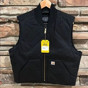Gilet Carhartt V01 nero rigido anatra trapuntato isolamento colletto a costine vestibilità rilassata - Foto 1 di 10