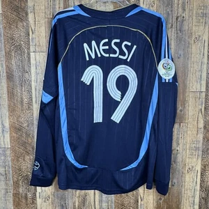 Argentina 2006 WC Away Long Sleeve Soccer Jersey MESSI #19 Adidas Men’s Sz M - Picture 1 of 9