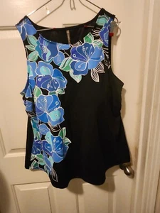 Lands End blau/schwarz Badeanzug Oberteil Gr. 24 - Bild 1 von 3