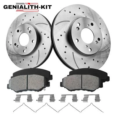 282mm Front Drilled Rotors Ceramic Brake Pads for Honda Accord Civic Acura ILX Foto 1 de 4