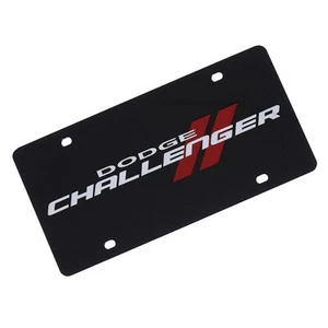 Dodge Challenger Dual Logo License Plate (Black) - Picture 1 of 4