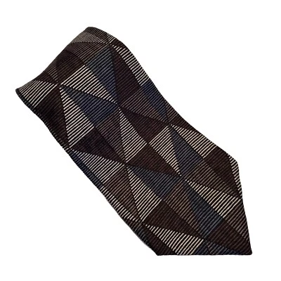 Corbata abstracta vintage Evan-Picone para hombre 100 % seda hecha en EE. UU. multicolor oscuro Foto 1 de 4