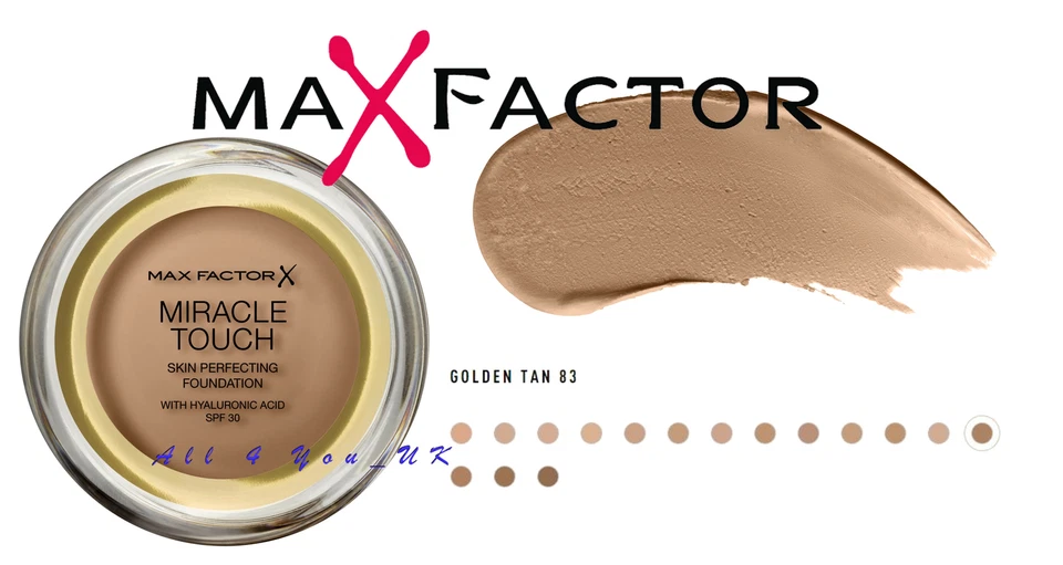 Max Factor Miracle Touch Skin Perfecting Foundation 11.5g -  083 Golden Tan - Image 1 of 1