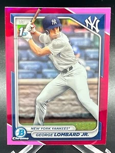 2024 BOWMAN GEORGE LOMBARD JR FUCHSIA CHROME REFRACTOR 173/199 BCP-79 YANKEES - Picture 1 of 2