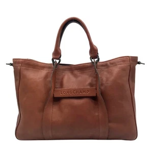 Longchamp Brown Leather 3D L Convertible Satchel - Picture 1 of 11