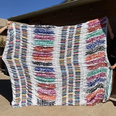 Anthropologie Inked Leaf Duvet Cover Queen Size 92" x 96" Plus 4 Pillow Shams - Image 1 of 4