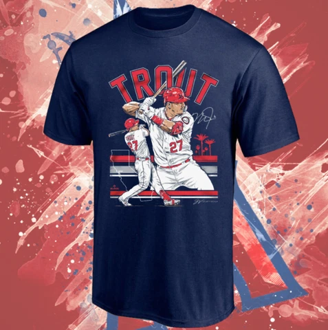 MIKE TROUT LA BASEBALL Graphic Unisex T-shirt Gift For Fans S-3XL Cover