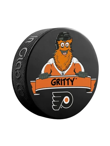 Official NHL Licensed puck of the Philadelphia Flyers Mascot Gritty Cover