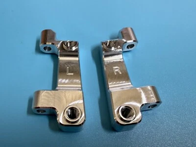 Dhawk CNC Aluminum Rear Arm Mounts Silver For Team Associated RC10GT - Image 1 of 4