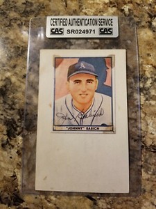 1941 Playball John "Johnny" Babich Certified Authentic Auto & Mailed Postcard