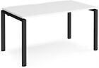 Adapt single desk 1400mm x 800mm - black frame, white top