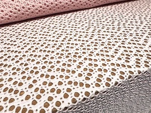 Crochet Knit Jersey Fabric, Per Metre - Baby Pink - Picture 1 of 3