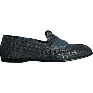 DOLCE & GABBANA Shoes Blue Woven Leather Slip On Loafers Men EU40 / US7 970usd - Picture 1 of 10