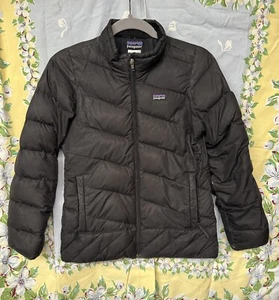 Youth Patagonia Down Fill Puffer Jacket Girl’s 10 Black *Read* - Picture 1 of 8