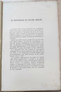 1888 IL RIPOSTIGLIO DI LURATE ABBATE CACCIVIO COMO Numismatica - Imagen 1 de 1