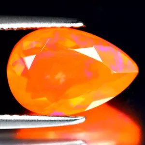 2.35 ct Awe-inspiring Pear Cut (12 x 8 mm) Heated Orange Fire Opal Gemstone - Picture 1 of 2