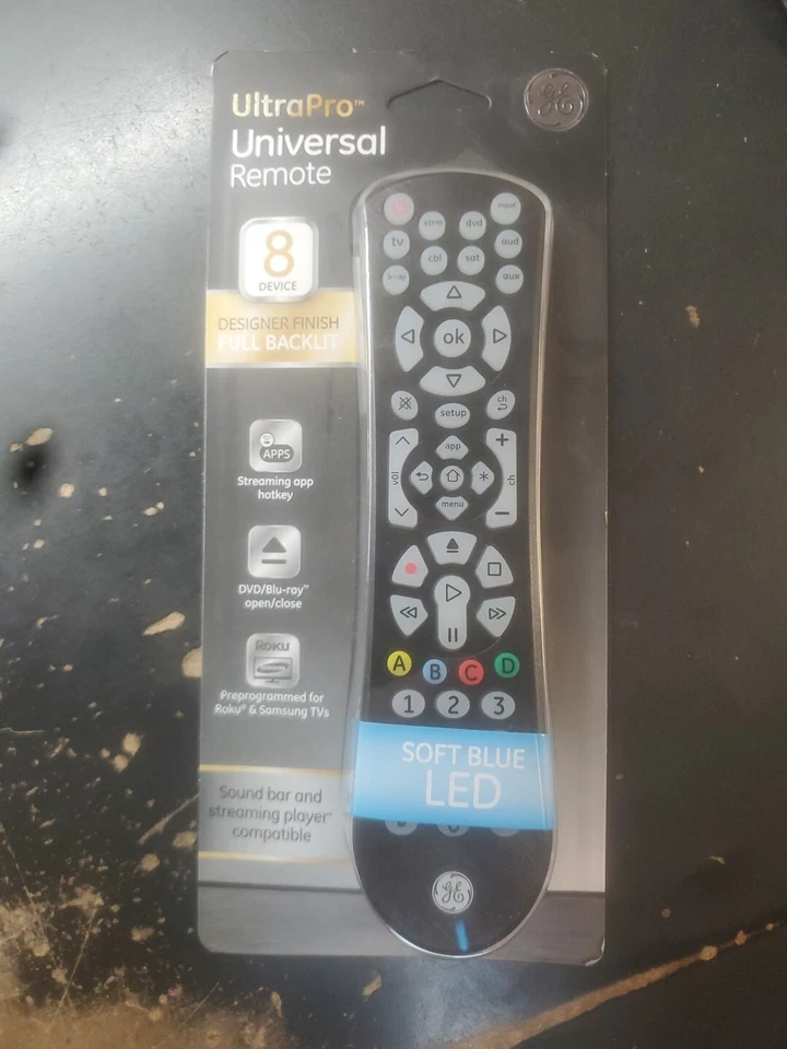 GE UltraPro Universal Remote Control 8 Device DESIGNER Finish Backlit Gc8