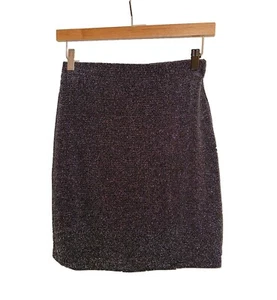 New Look Sparkly Black and Silver Bodycon Mini Skirt – Size 8 - Picture 1 of 7
