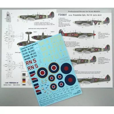 FOXBOT 48-016 Scale 1:48 Decals Spitfire Mk. IX (Part 3, Presentation Spits) - Image 1 of 4