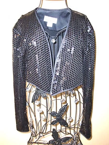 Made in USA"SHUET YOUNG HW Collections"Black Sequence Wrap size S.Super CUTE - Picture 1 of 8