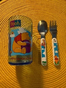 Winnie Puuh Plastikbecher mit Gabel und Löffel - Bild 1 von 4