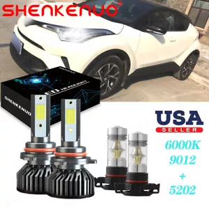 Faro antiniebla 5202 6000 k bombillas LED 9012 para Toyota CHR/C-HR/CH-R 2018 2019 - Imagen 1 de 16