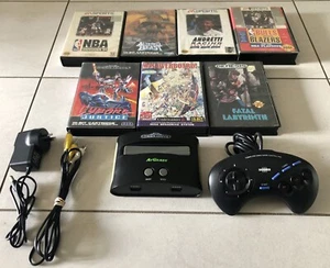 AT Games Sega Mega Drive Classic Game Console 7 Boxed Games Controller Cables - Picture 1 of 17