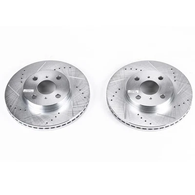 PowerStop Evolution Drilled Slotted Rotors Pair Front For Scion xA - Image 1 of 3