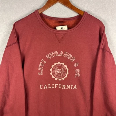 Vintage Levis Sweater Mens Large Red Graphic Print Pullover Deadstock NEW - Image 1 of 4
