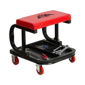 Rolling Mechanic Seat - Heavy-Duty Garage Shop Seat - 300 LBS Capacity - Padd... - Picture 1 of 6