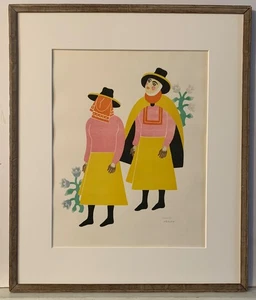 Gelisteter guatemaltekischer Künstler original signierte Lithographie vom Karneval in Mexiko - Bild 1 von 9