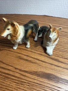 Juego de coctelera vintage Relco Japón cerámica Collie perro sal pimienta - Imagen 1 de 6
