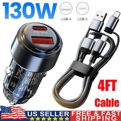 130W Supe Fast Charging USB Type C Wall Charger For Samsung iPhone Android Phone - Image 1 of 4