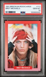 BRET MICHAELS Rookie Card 1991 Brockum Rockcards #111 PSA 10 Gem Mint *Rare* - Bild 1 von 2