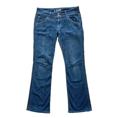 Pantalones de mezclilla acampanados HUDSON Signature con solapa bolsillo tiro bajo corte boot en lavado oscuro MUJER 29 Foto 1 de 4