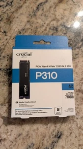 Crucial P310 4TB PCIe Gen4 2280 NVMe M.2 Internal SSD Up to 7,100MB/s - Photo 1/1