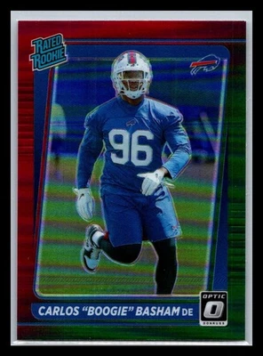 2021 Panini Donruss Optic - Rated Rookie Carlos "boogie" Basham Red Green Prizm - Image 1 of 2