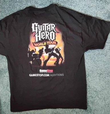 Camiseta Promocional Nintendo Guitar Hero World Tour GameStop 2008 Rara, L Nueva Foto 1 de 2