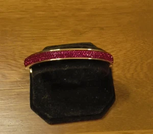 Talbots Magnetverschluss Verschluss Smaragdschliff Rot Strass Armreif Armband Super - Bild 1 von 6