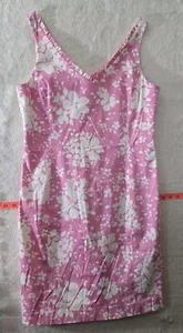 Rosa Stretch Blumen - Jones New York Signature Kleid - Größe 10 - V-Ausschnitt ärmellos - Bild 1 von 11